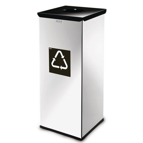 Kovové odpadkové koše Prestige EKO Square na triedený odpad, objem 60 l
