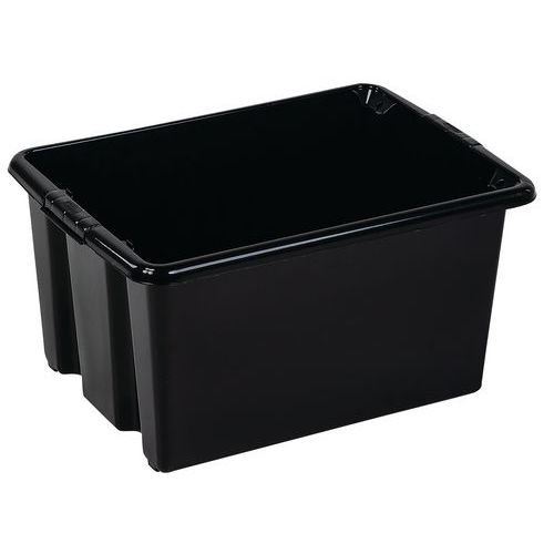 Plastové úložné boxy Manutan Expert, čierne