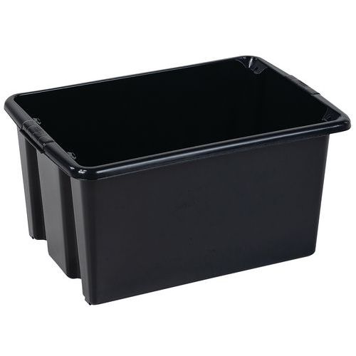 Plastové úložné boxy Manutan Expert, čierne