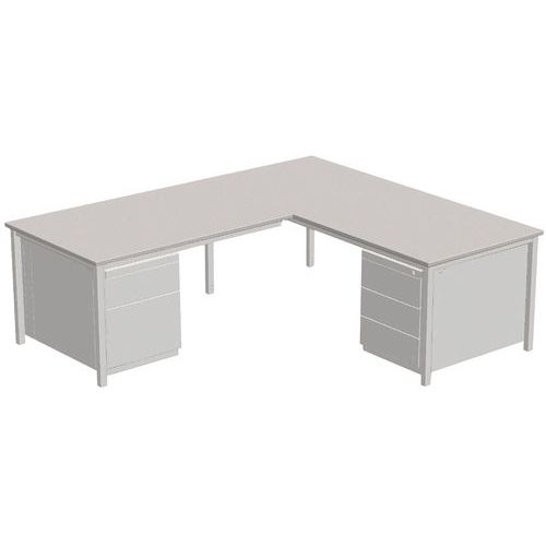 Kancelársky stôl Combi-Classic s dvoma kontajnermi, ľavé vyhotovenie