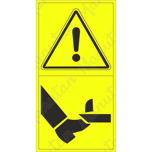 Výstražné tabuľky – Výstraha, nebezpečenstvo odseknutia chodidla spredu