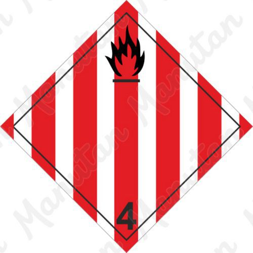 Výstražné ADR tabuľky – Nebezpečenstvo požiaru, horľavé tuhé látky č. 4.1