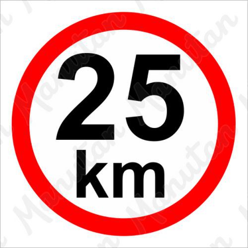 Príkazové tabuľky – Obmedzenie rýchlosti 25 km/h
