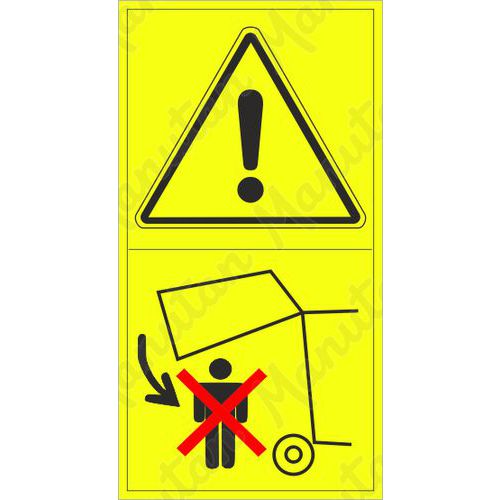 Výstražné tabuľky – Výstraha, nevstupuj do priestoru pri pohybe stroja, zatváraní