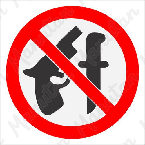 Zákazové tabuľky – Zákaz nosenia zbraní