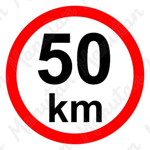 Príkazové tabuľky – Obmedzenie rýchlosti 50 km/h