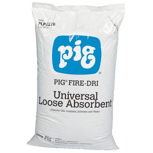 Nehorľavý prírodný sypký sorbent Pig, univerzálny, sorpčná kapacita 15 l, 6 kg