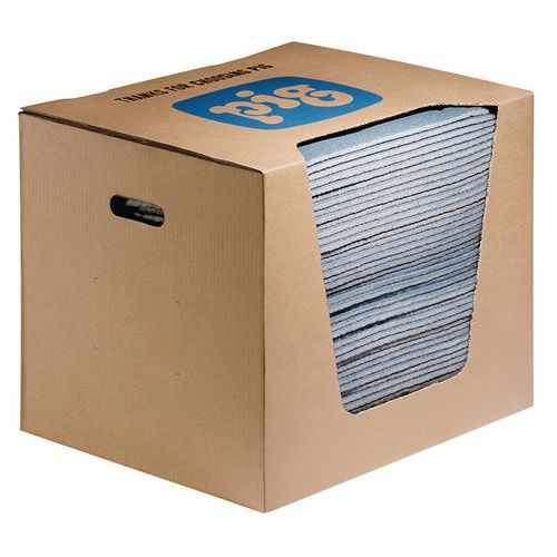 Sorpčné rohože CCC v kartónovej škatuli Pig, univerzálne, sorpčná kapacita 64,5 l, 50 ks