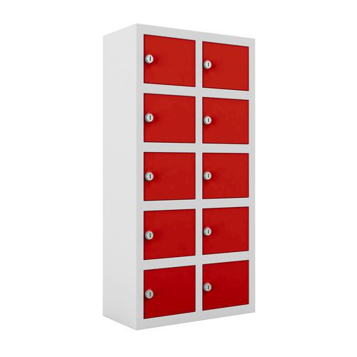 Zvárané skrine na osobné veci Ben, 10 boxov, cylindrický zámok