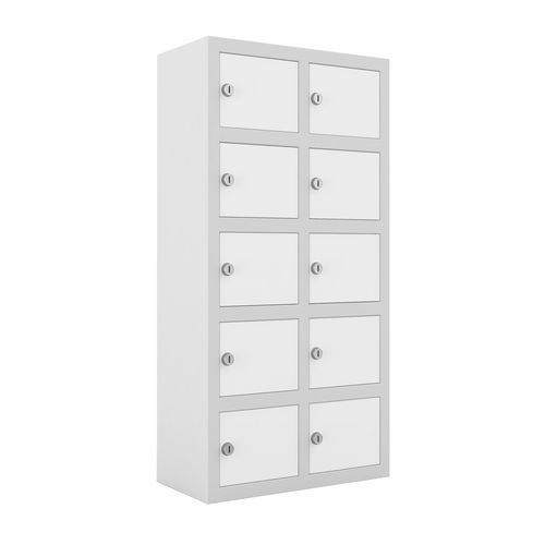Zvárané skrine na osobné veci Ben, 10 boxov, cylindrický zámok