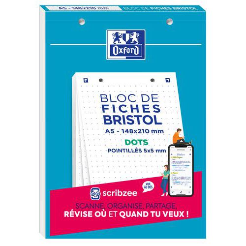 Kartotéčné lístky Oxford Bristol A5, bodkované