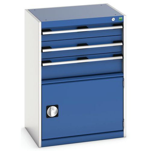 Dielenské zásuvkové skrine Bott Cubio, 90 x 65 x 52,5-75 cm, 3 zásuvky, 1 skrinka