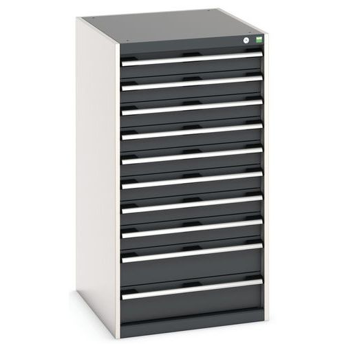 Dielenské zásuvkové skrine Bott Cubio, 120 x 65 x 52,5-75 cm, 10 zásuviek