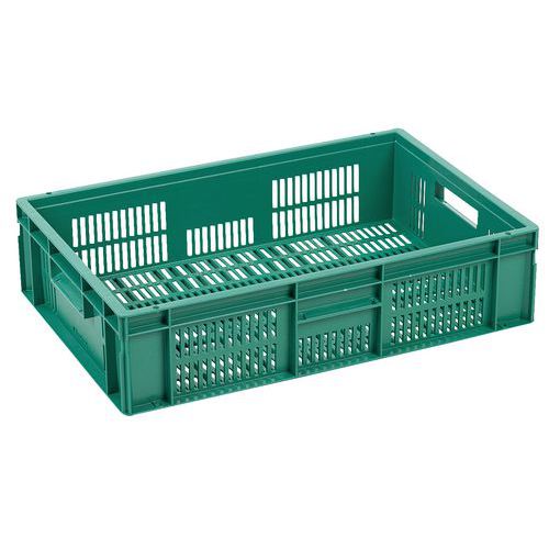 Plastové Euro prepravky Manutan Expert s perforovanými stenami, zelená, 400 x 600 mm, 28 - 60 l
