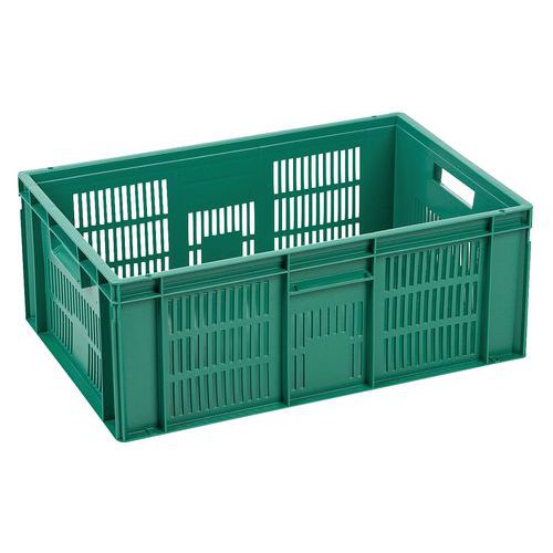 Plastové Euro prepravky Manutan Expert s perforovanými stenami, zelená, 400 x 600 mm, 28 - 60 l
