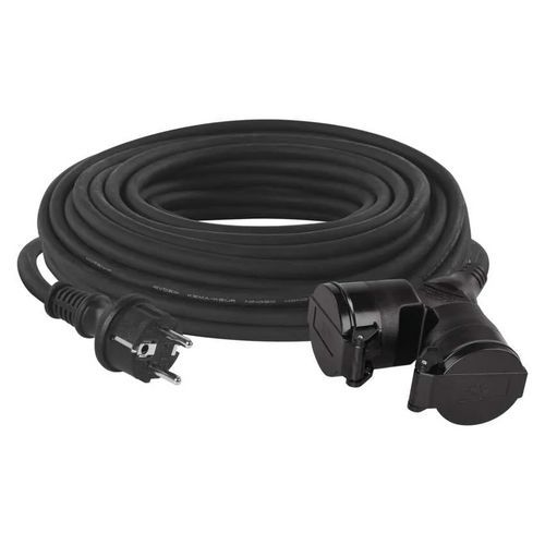 Vonkajšie predlžovacie káble, 2 zásuvky, guma, 1,5 mm2