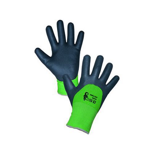 Povrstvené zimné rukavice ROXY DOUBLE WINTER, čierno-zelené, veľ. 10