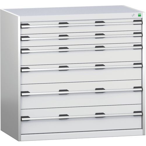 Dielenské zásuvkové skrine Bott Cubio 200, 100 x 105 x 65-75 cm, 6 zásuviek