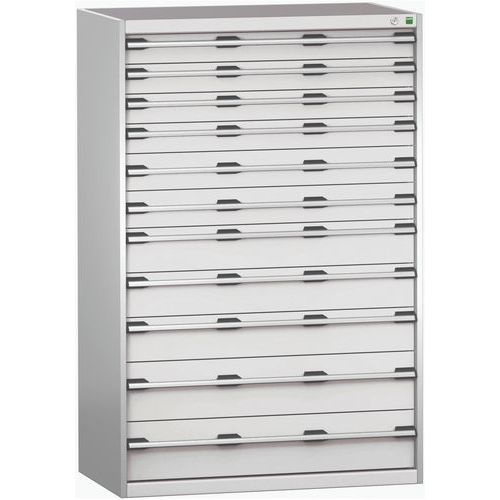 Dielenské zásuvkové skrine Bott Cubio 200, 160 x 105 x 65-75 cm, 11 zásuviek