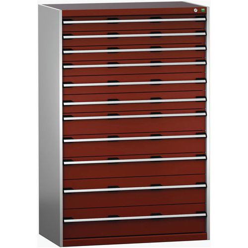 Dielenské zásuvkové skrine Bott Cubio 200, 160 x 105 x 65-75 cm, 11 zásuviek
