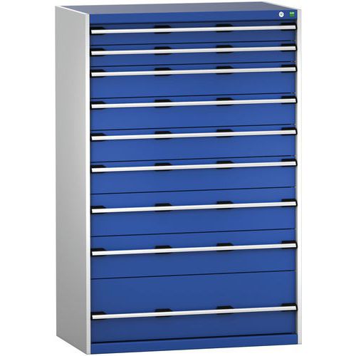 Dielenské zásuvkové skrine Bott Cubio 200, 160 x 105 x 65-75 cm, 9 zásuviek
