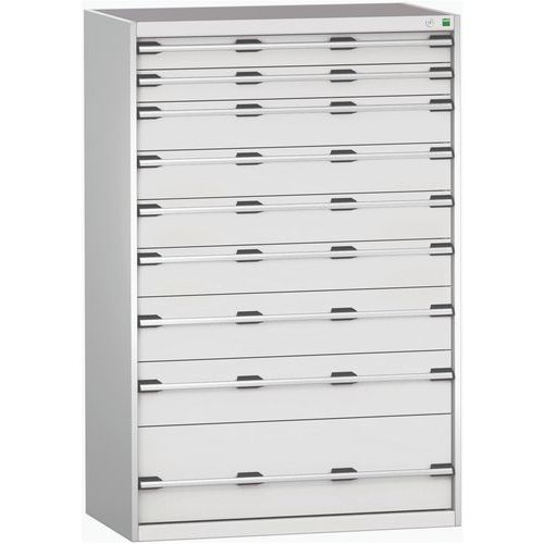 Dielenské zásuvkové skrine Bott Cubio 200, 160 x 105 x 65-75 cm, 9 zásuviek