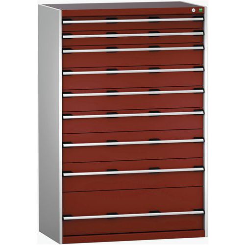 Dielenské zásuvkové skrine Bott Cubio 200, 160 x 105 x 65-75 cm, 9 zásuviek