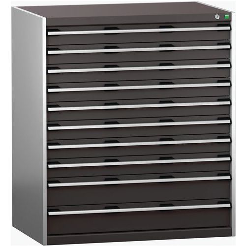 Dielenské zásuvkové skrine Bott Cubio 200, 120 x 105 x 65-75 cm, 10 zásuviek
