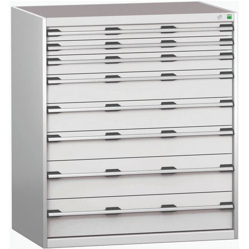 Dielenské zásuvkové skrine Bott Cubio 200, 120 x 105 x 65-75 cm, 8 zásuviek