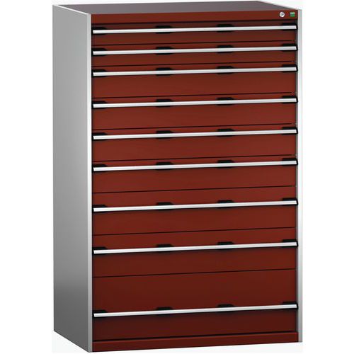 Dielenské zásuvkové skrine Bott Cubio 200, 160 x 105 x 65-75 cm, 9 zásuviek