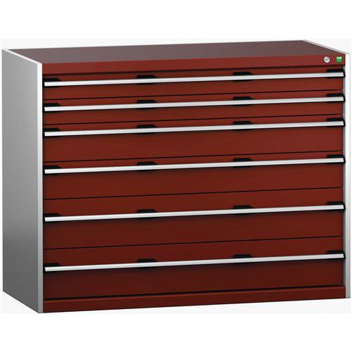 Dielenské zásuvkové skrine Bott Cubio 200, 100 x 130 x 65-75 cm, 6 zásuviek