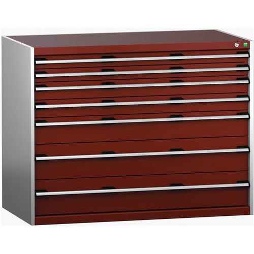 Dielenské zásuvkové skrine Bott Cubio 200, 100 x 130 x 65-75 cm, 7 zásuviek