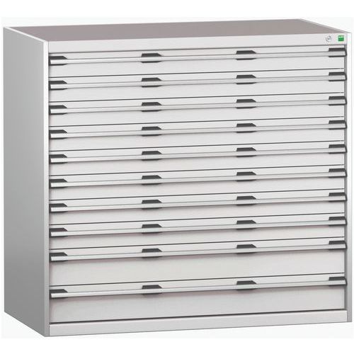 Dielenské zásuvkové skrine Bott Cubio 200, 120 x 130 x 65-75 cm, 10 zásuviek