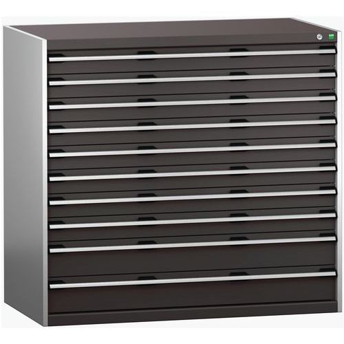 Dielenské zásuvkové skrine Bott Cubio 200, 120 x 130 x 65-75 cm, 10 zásuviek