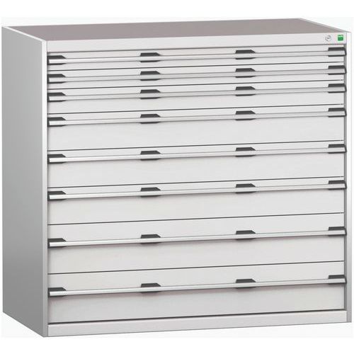 Dielenské zásuvkové skrine Bott Cubio 200, 120 x 130 x 65-75 cm, 8 zásuviek