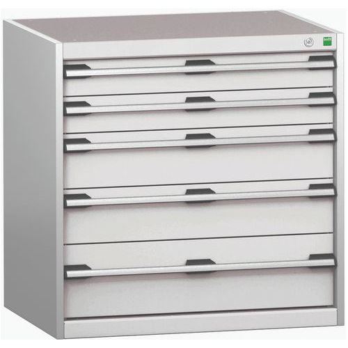 Dielenské zásuvkové skrine Bott Cubio 200, 80 x 80 x 65-75 cm, 5 zásuviek