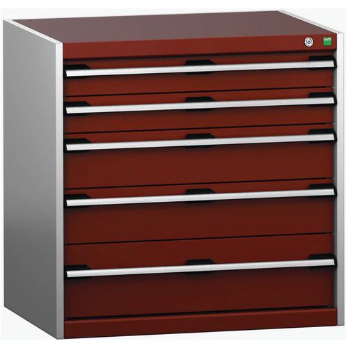 Dielenské zásuvkové skrine Bott Cubio 200, 80 x 80 x 65-75 cm, 5 zásuviek