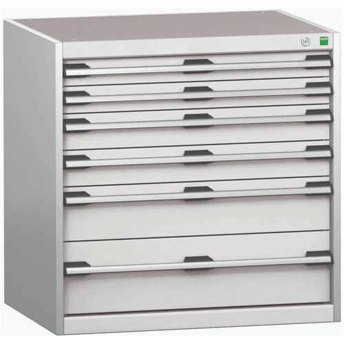 Dielenské zásuvkové skrine Bott Cubio 200, 80 x 80 x 65-75 cm, 6 zásuviek