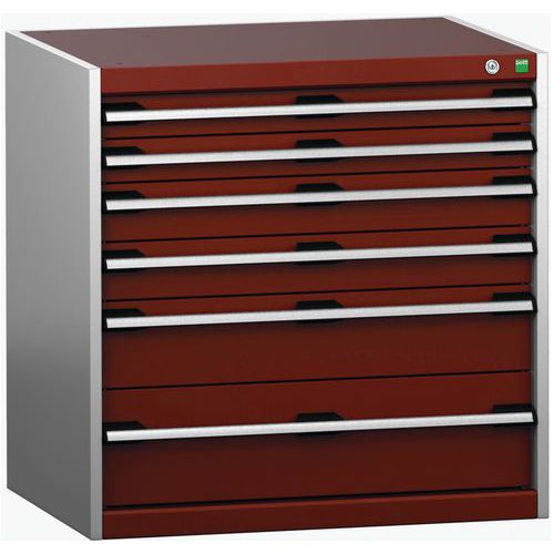 Dielenské zásuvkové skrine Bott Cubio 200, 80 x 80 x 65-75 cm, 6 zásuviek