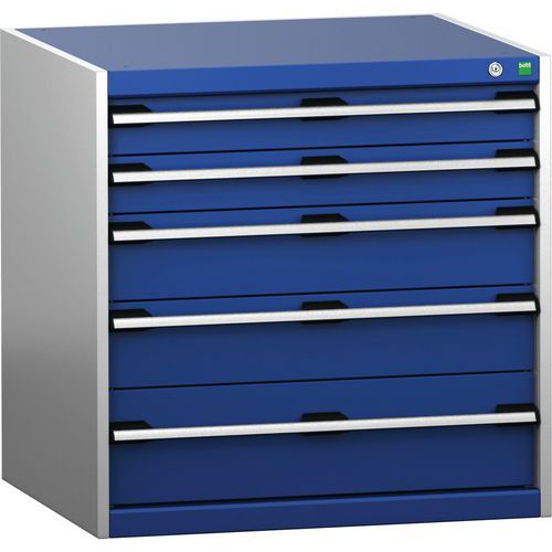 Dielenské zásuvkové skrine Bott Cubio 200, 80 x 80 x 65-75 cm, 5 zásuviek
