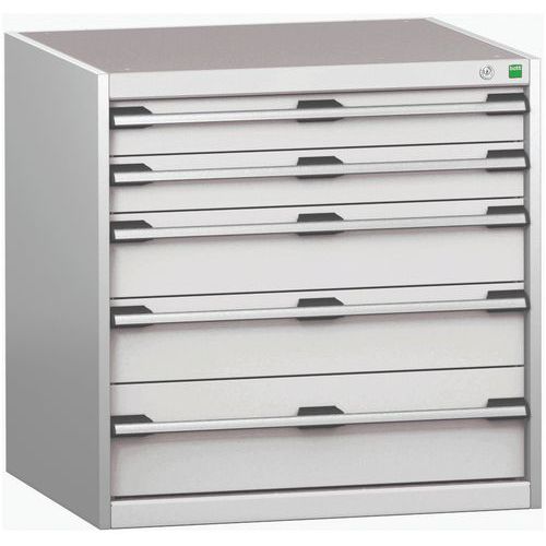 Dielenské zásuvkové skrine Bott Cubio 200, 80 x 80 x 65-75 cm, 5 zásuviek