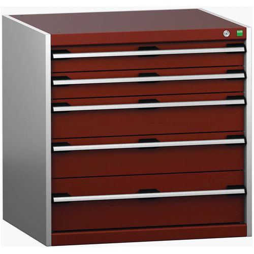 Dielenské zásuvkové skrine Bott Cubio 200, 80 x 80 x 65-75 cm, 5 zásuviek