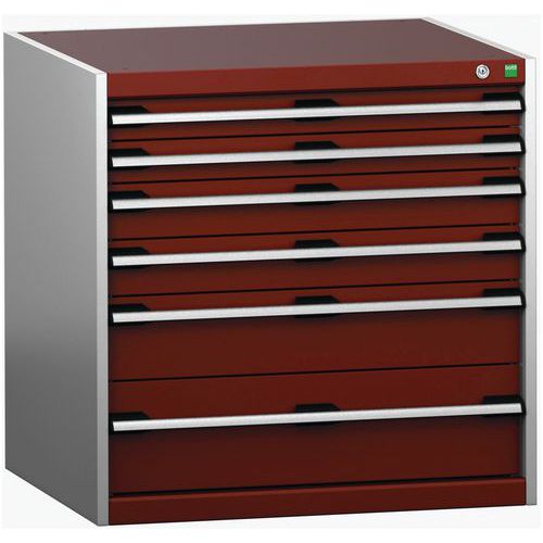 Dielenské zásuvkové skrine Bott Cubio 200, 80 x 80 x 65-75 cm, 6 zásuviek
