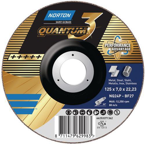 Brúsne kotúče Norton na kov Quantum 3, priemer 125 a 230 mm
