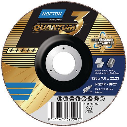 Brúsne kotúče Norton na kov Quantum 3, priemer 125 a 230 mm