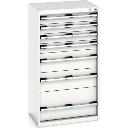 Dielenské zásuvkové skrine Bott Cubio, 120 x 65 x 52,5-75 cm, 7 zásuviek