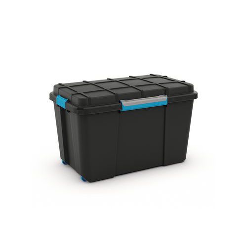 Plastové úložné boxy s vekom na klipsu Scuba, čierne