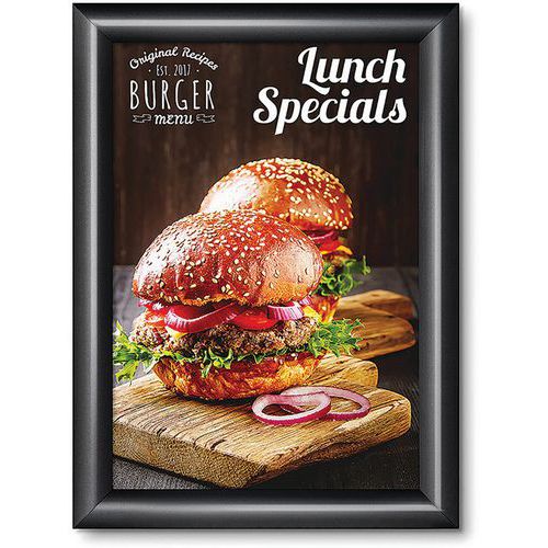 Rámy na plagáty P25, ostré rohy, čierne