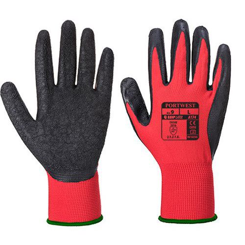 Flex Grip latexové rukavice, červená/čierna