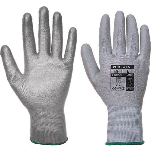 Automatové PU dlaňové rukavice, sivá